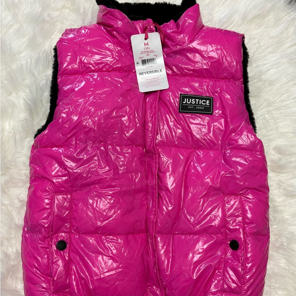 ✨3/$15 NWT Justice Pink Reversible Kids Vest